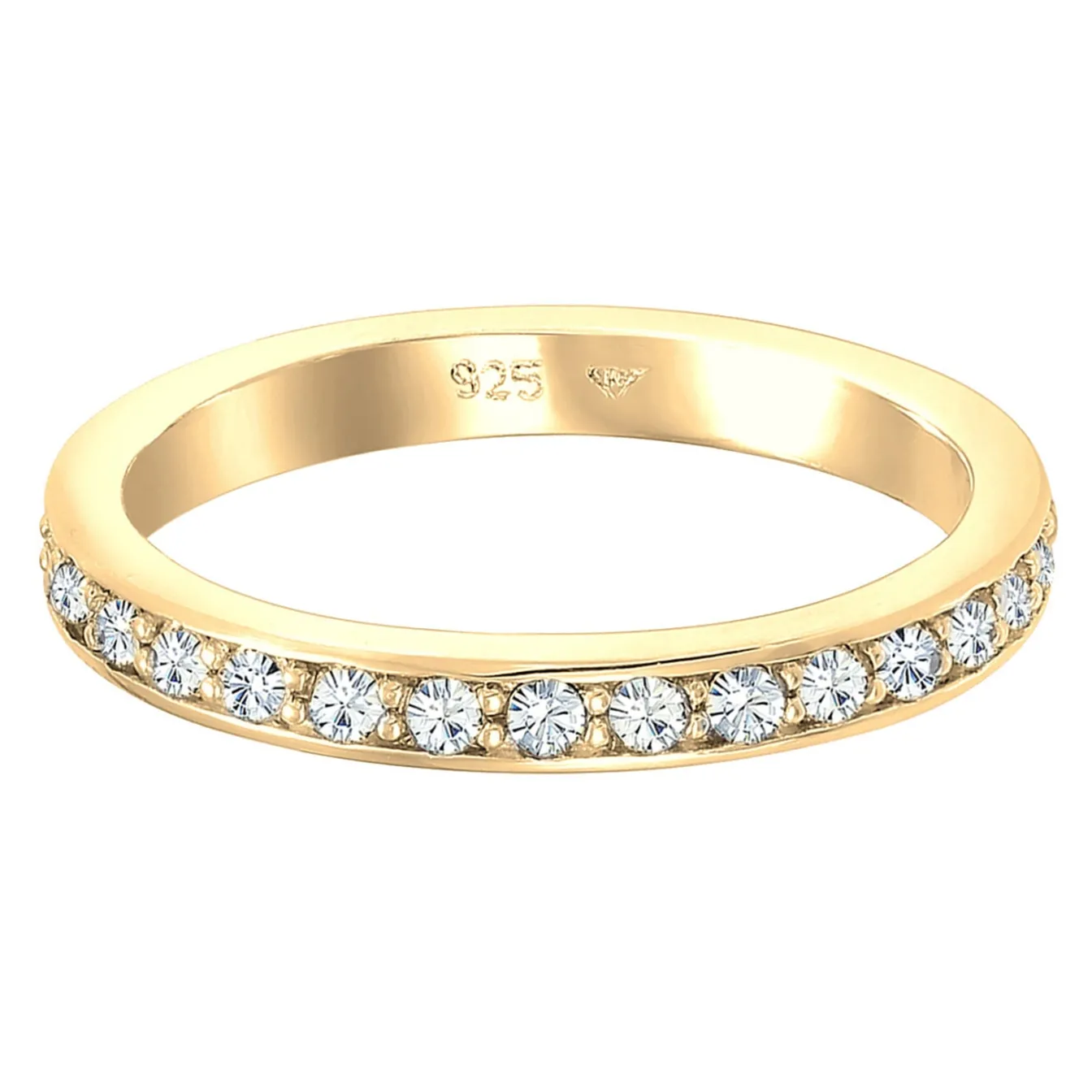Elli "Bandring | Kristall (Weiß)< Ringe|Vergoldet