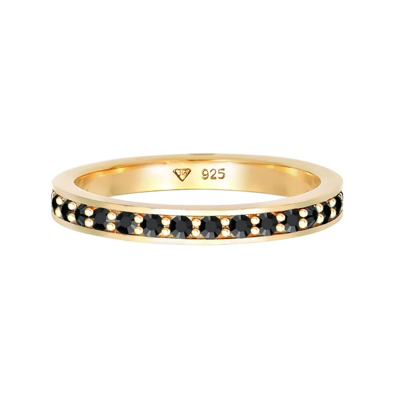Elli "Bandring | Kristall (Weiß)< Ringe|Vergoldet