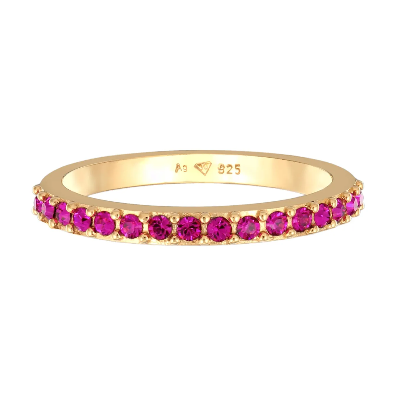 Elli "Bandring | Kristall (Weiß)< Ringe|Vergoldet