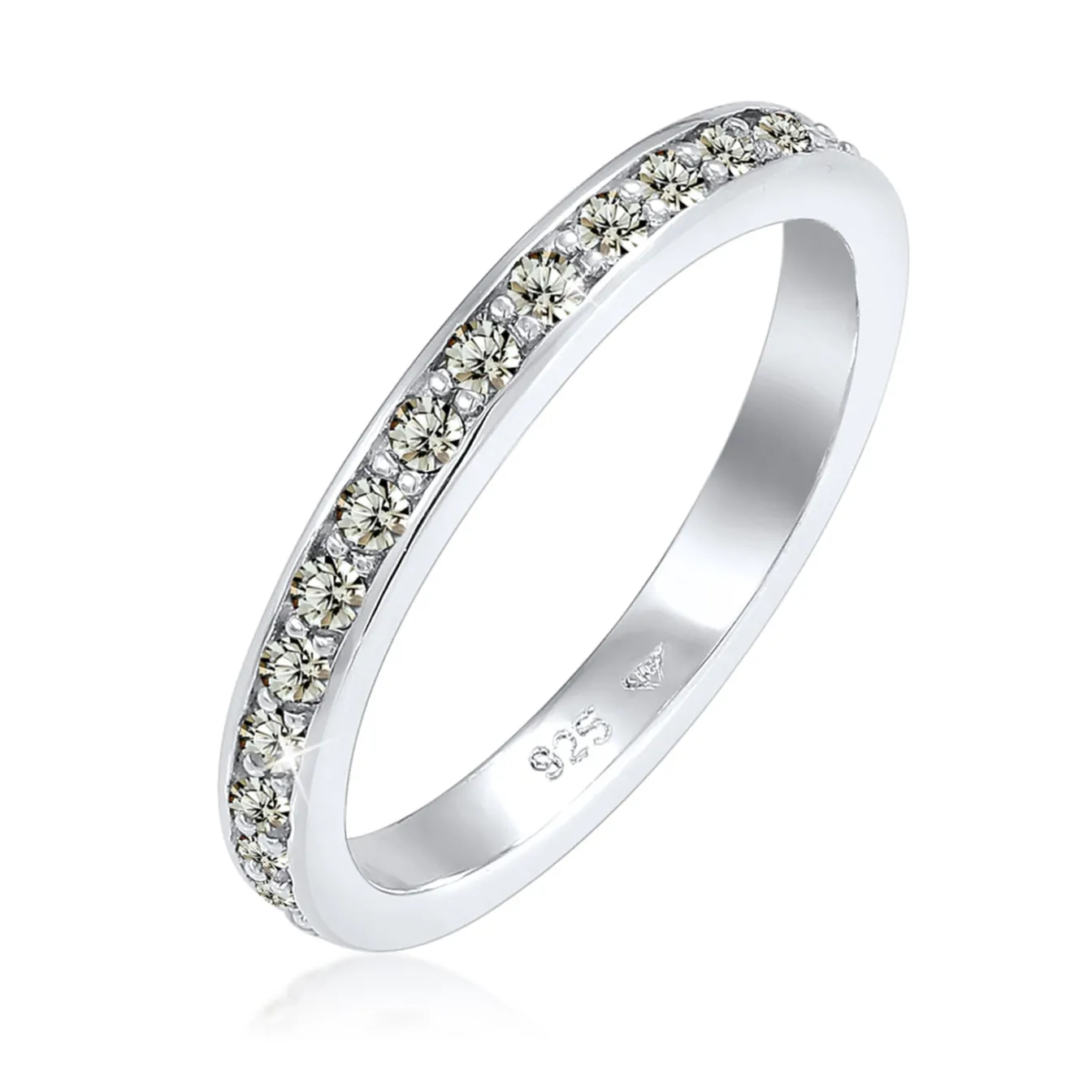 Elli "Bandring | Kristall (Weiß)< Ringe|Vergoldet