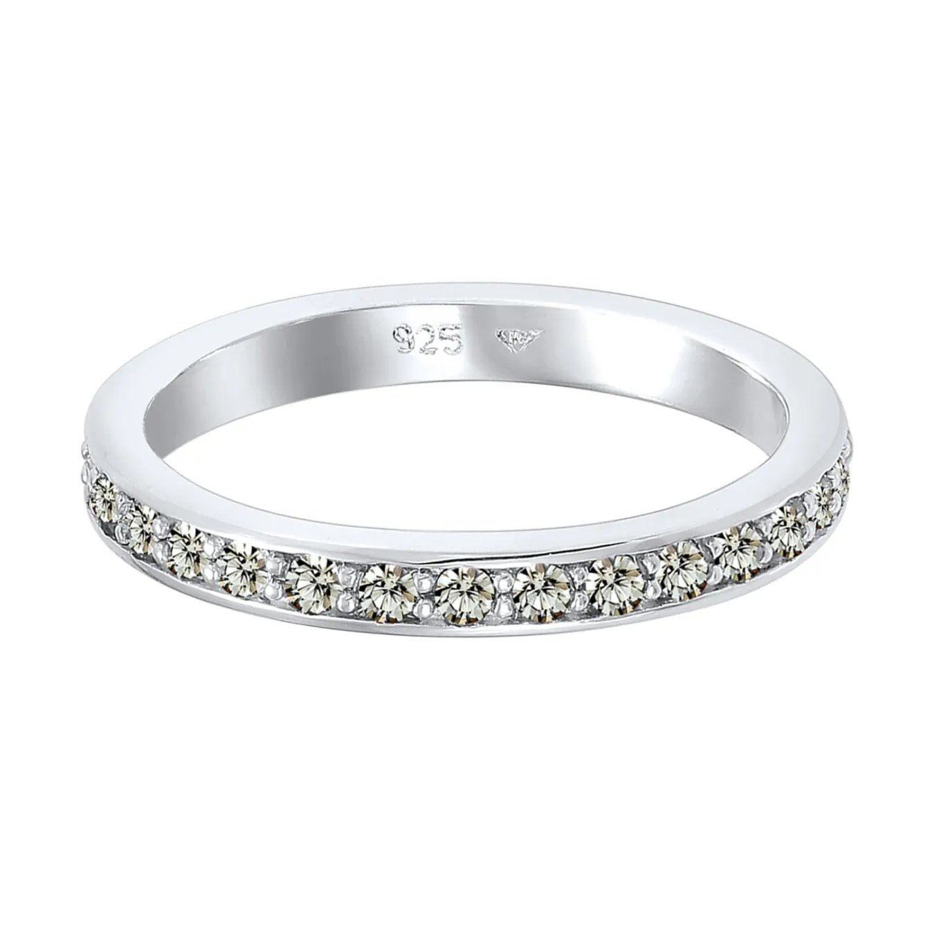 Elli "Bandring | Kristall (Weiß)< Ringe|Vergoldet