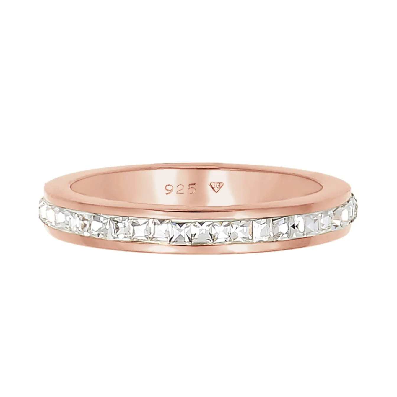 Elli "Bandring | Kristall (Weiß)< Roségold|Ringe