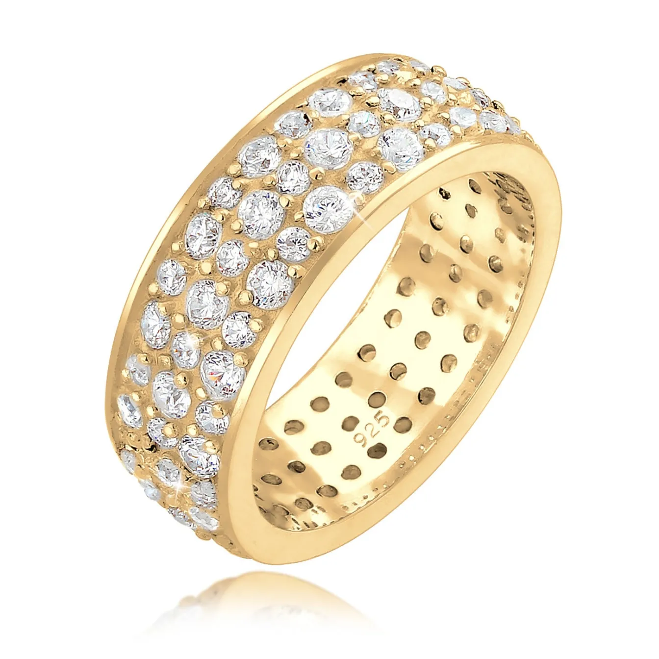 Elli "Bandring | Zirkonia ( Weiß )< Ringe|Vergoldet