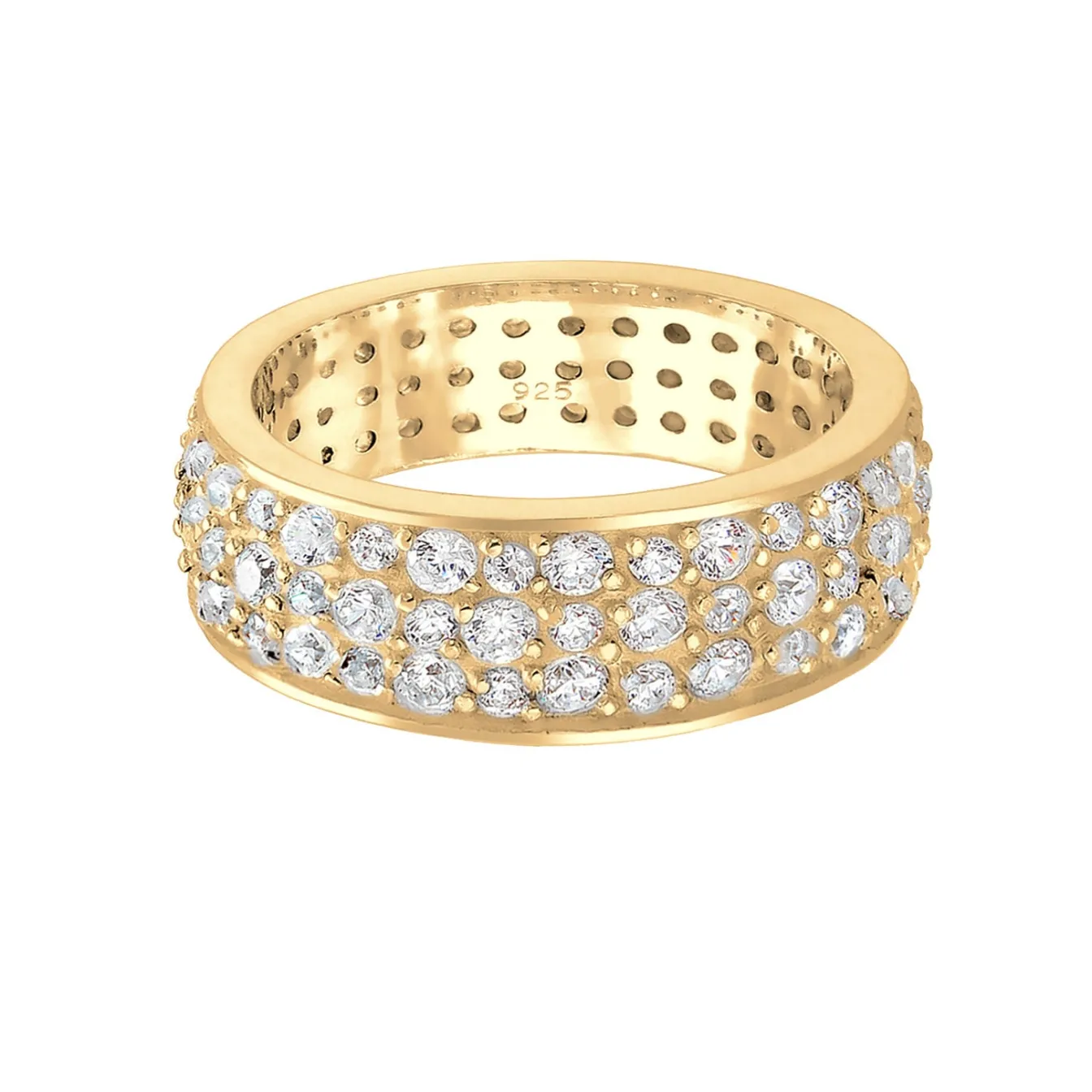 Elli "Bandring | Zirkonia ( Weiß )< Ringe|Vergoldet