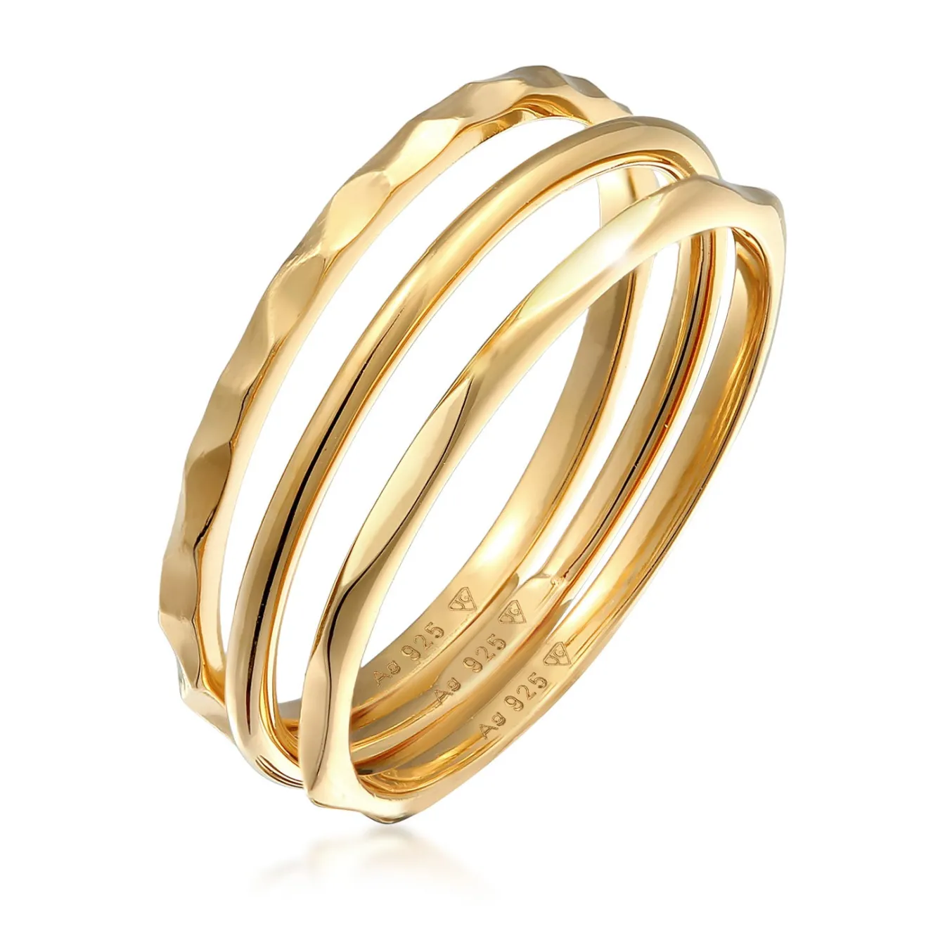 Elli "Bandring 3er Set< Ringe|Vergoldet