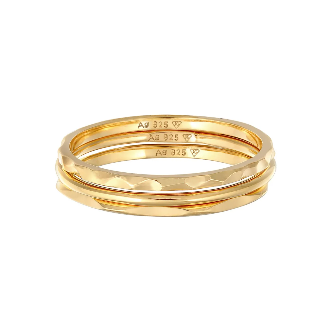 Elli "Bandring 3er Set< Ringe|Vergoldet