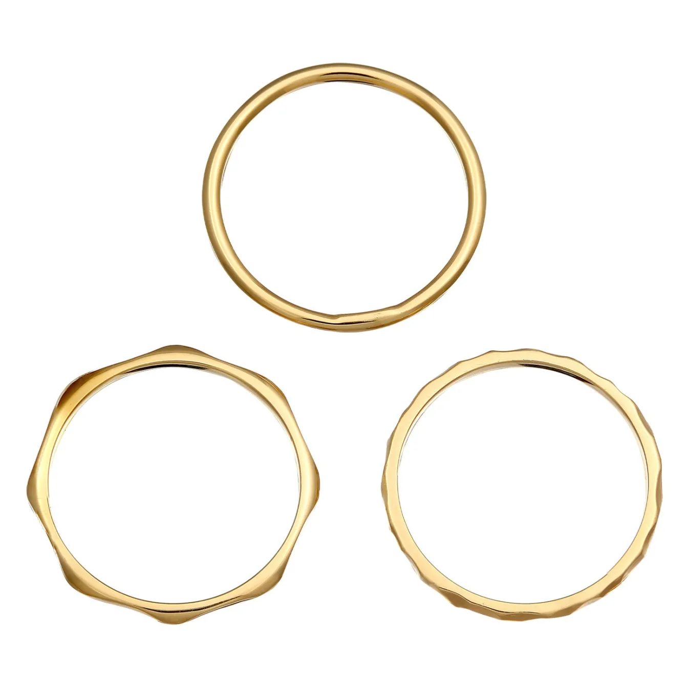 Elli "Bandring 3er Set< Ringe|Vergoldet