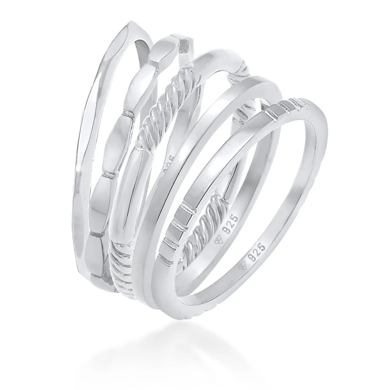 Elli "Bandring 5er Set< Ringe|Silber