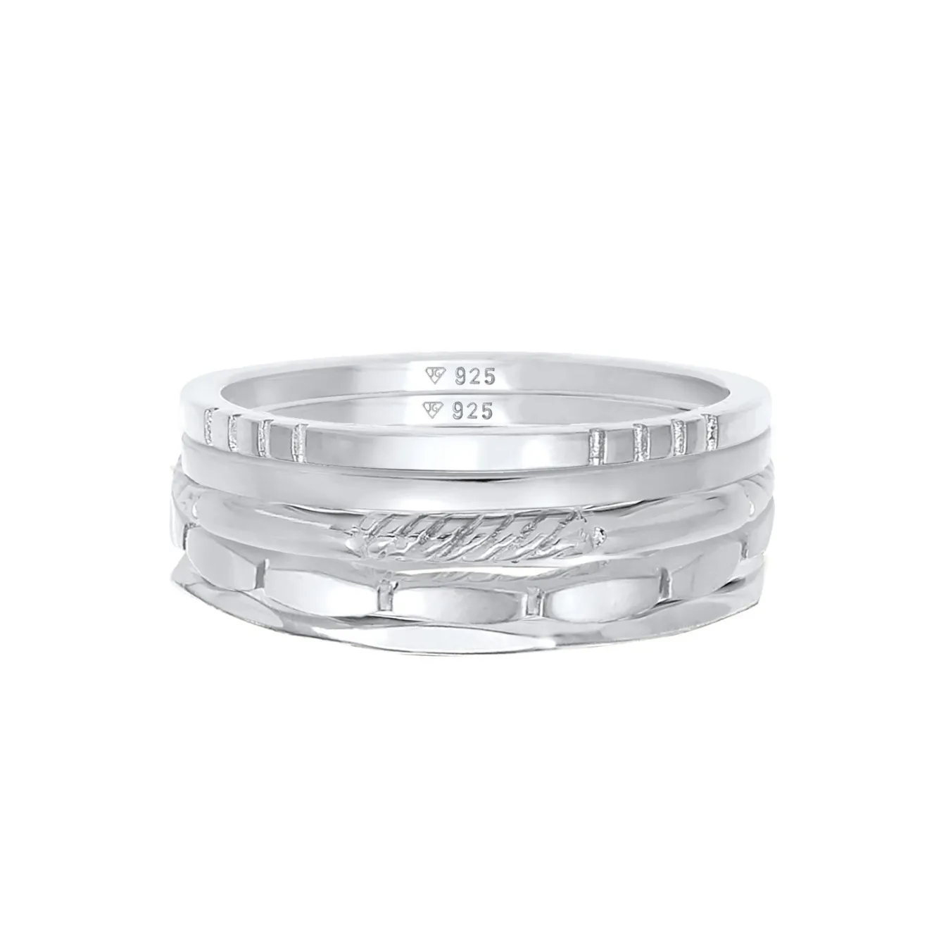 Elli "Bandring 5er Set< Ringe|Silber