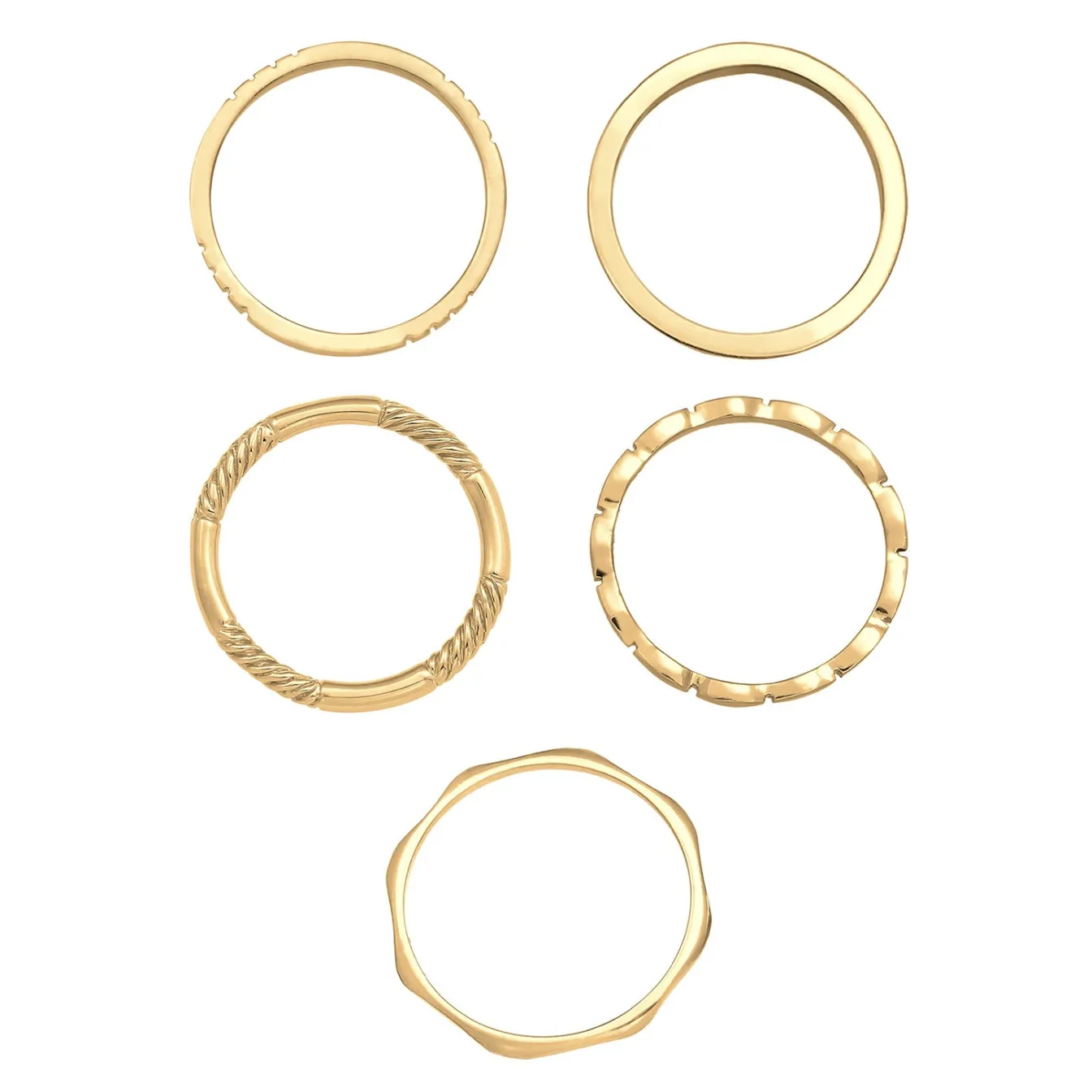 Elli "Bandring 5er Set< Ringe|Silber