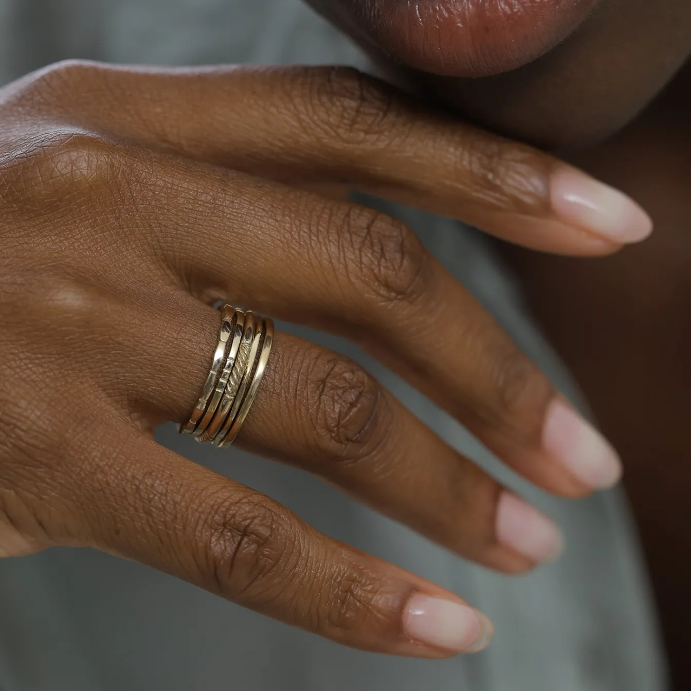 Elli "Bandring 5er Set< Ringe|Silber