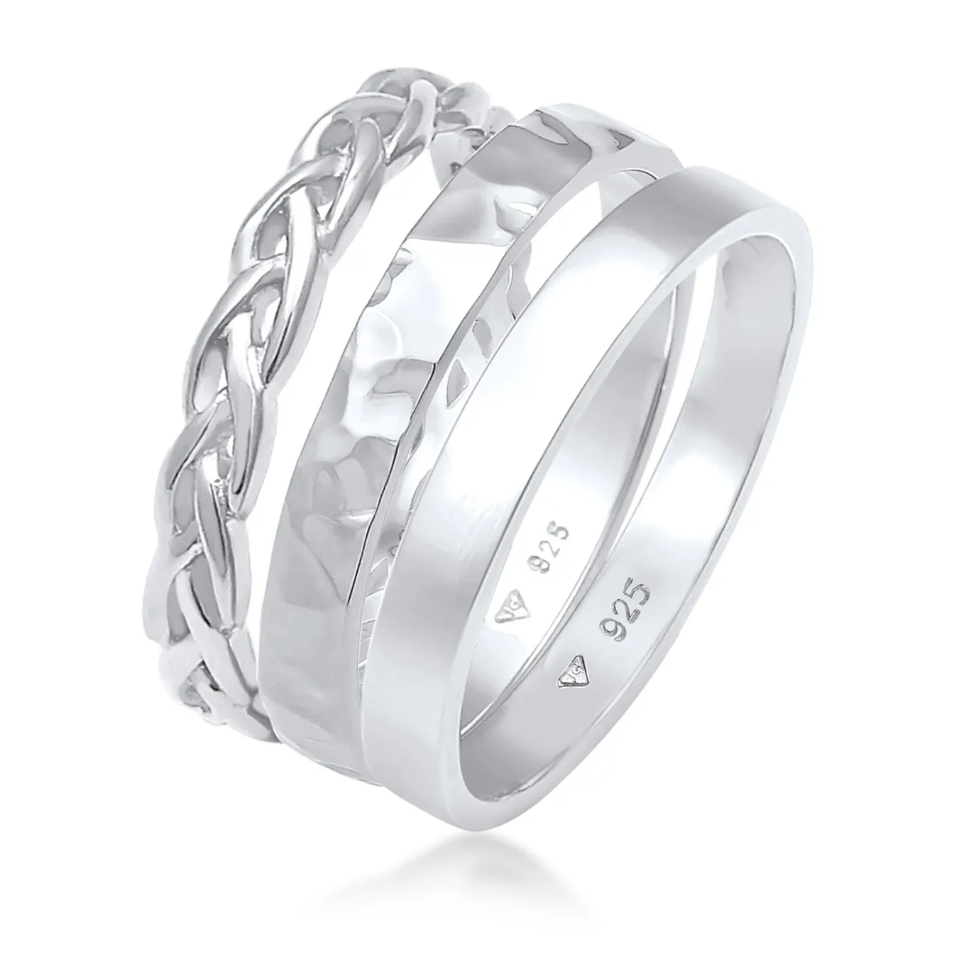 Elli "Bandring 3er Set< Ringe|Vergoldet