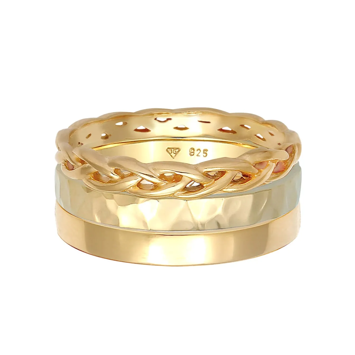 Elli "Bandring 3er Set< Ringe|Vergoldet