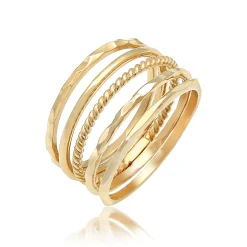 Elli "Bandring 5er Set< Silber|Roségold