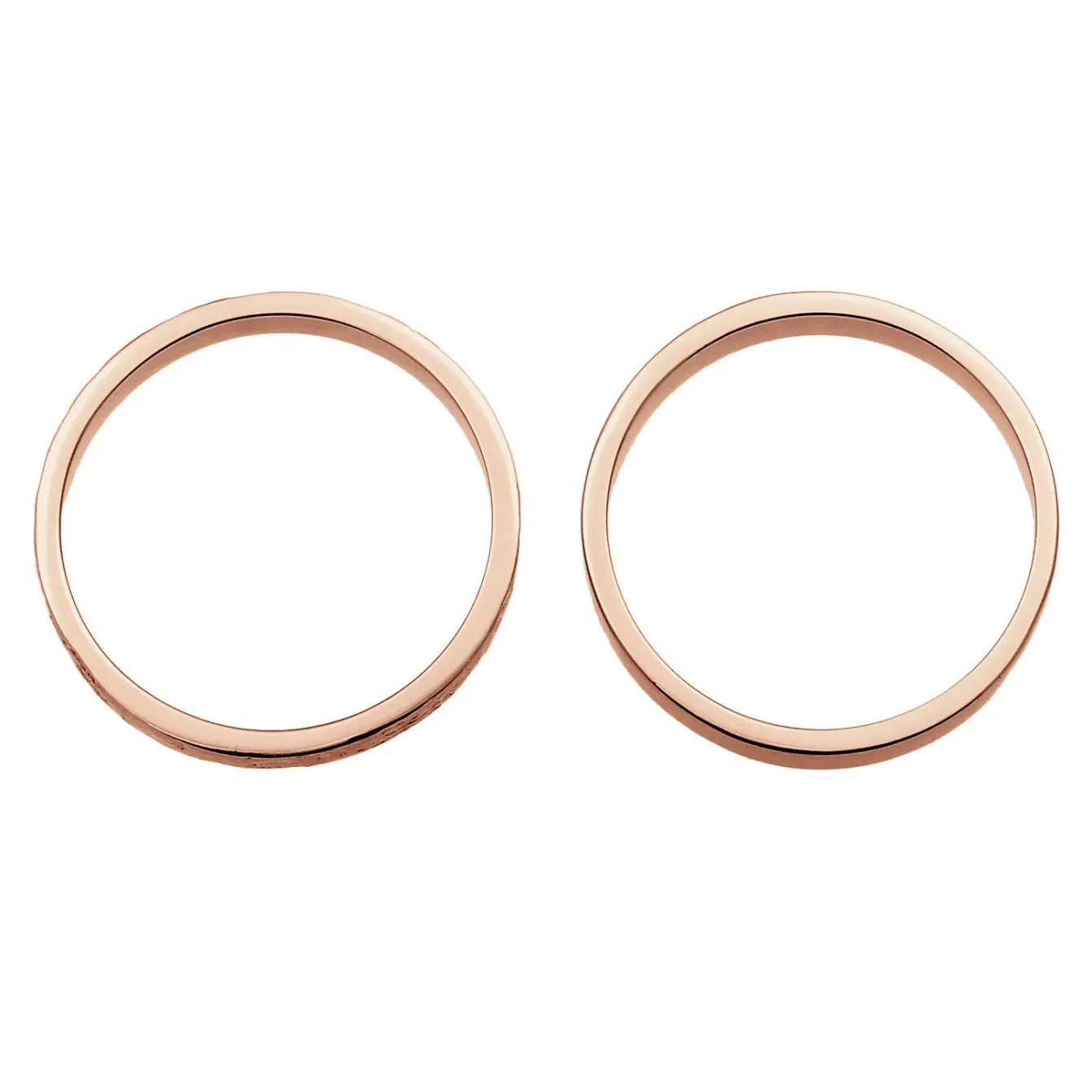 Elli "Bandring 2er Set | Gehämmert & Glänzend< Roségold|Ringe