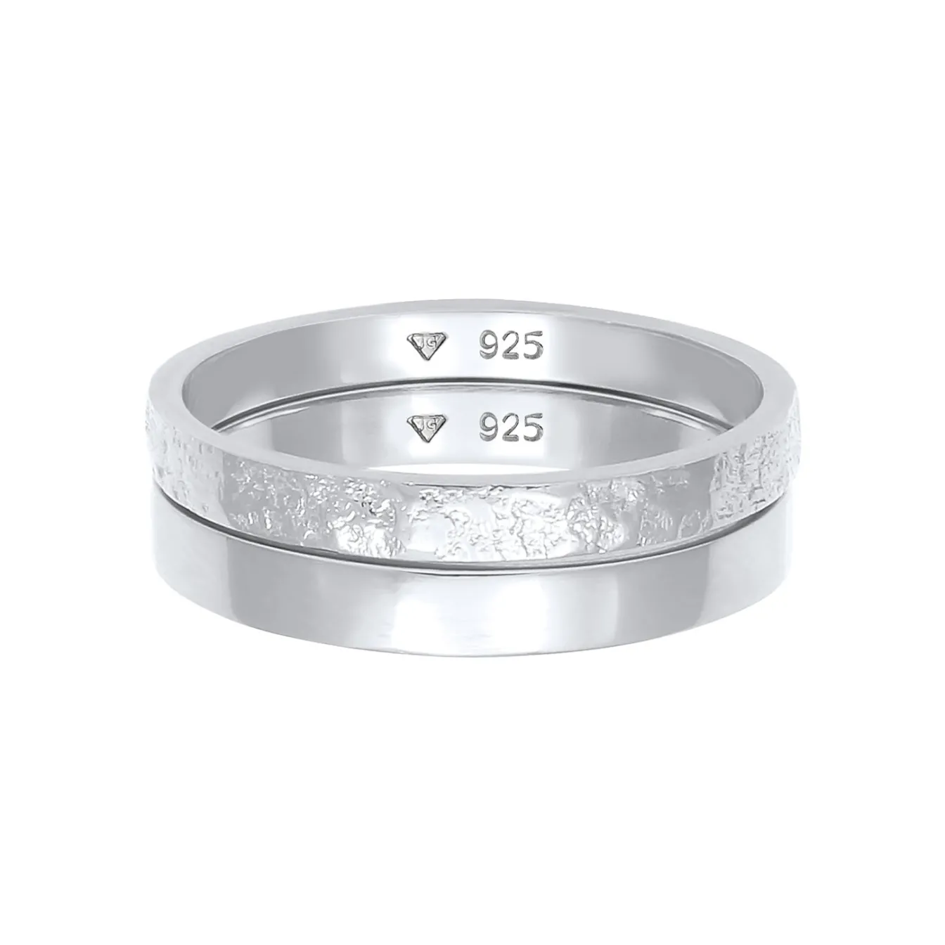 Elli "Bandring 2er Set | Gehämmert & Glänzend< Roségold|Ringe