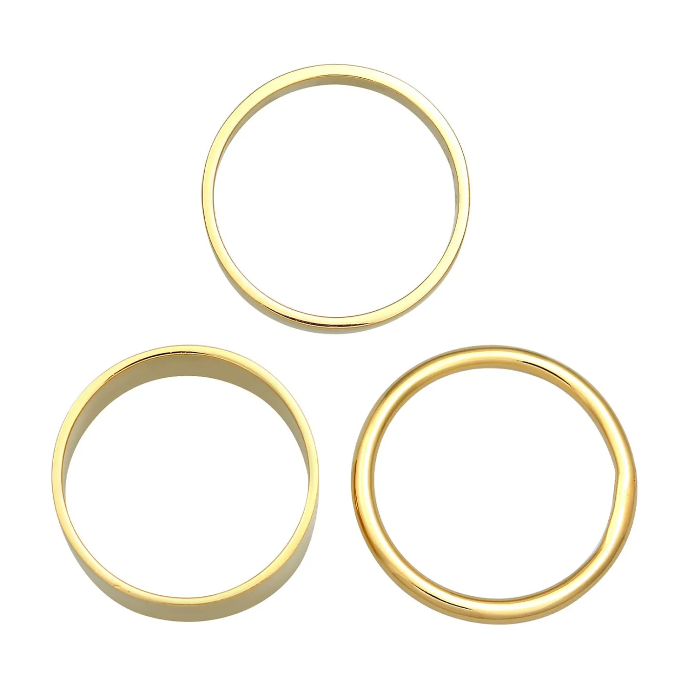 Elli "Bandring 3er Set Breit & Schmal< Ringe|Silber