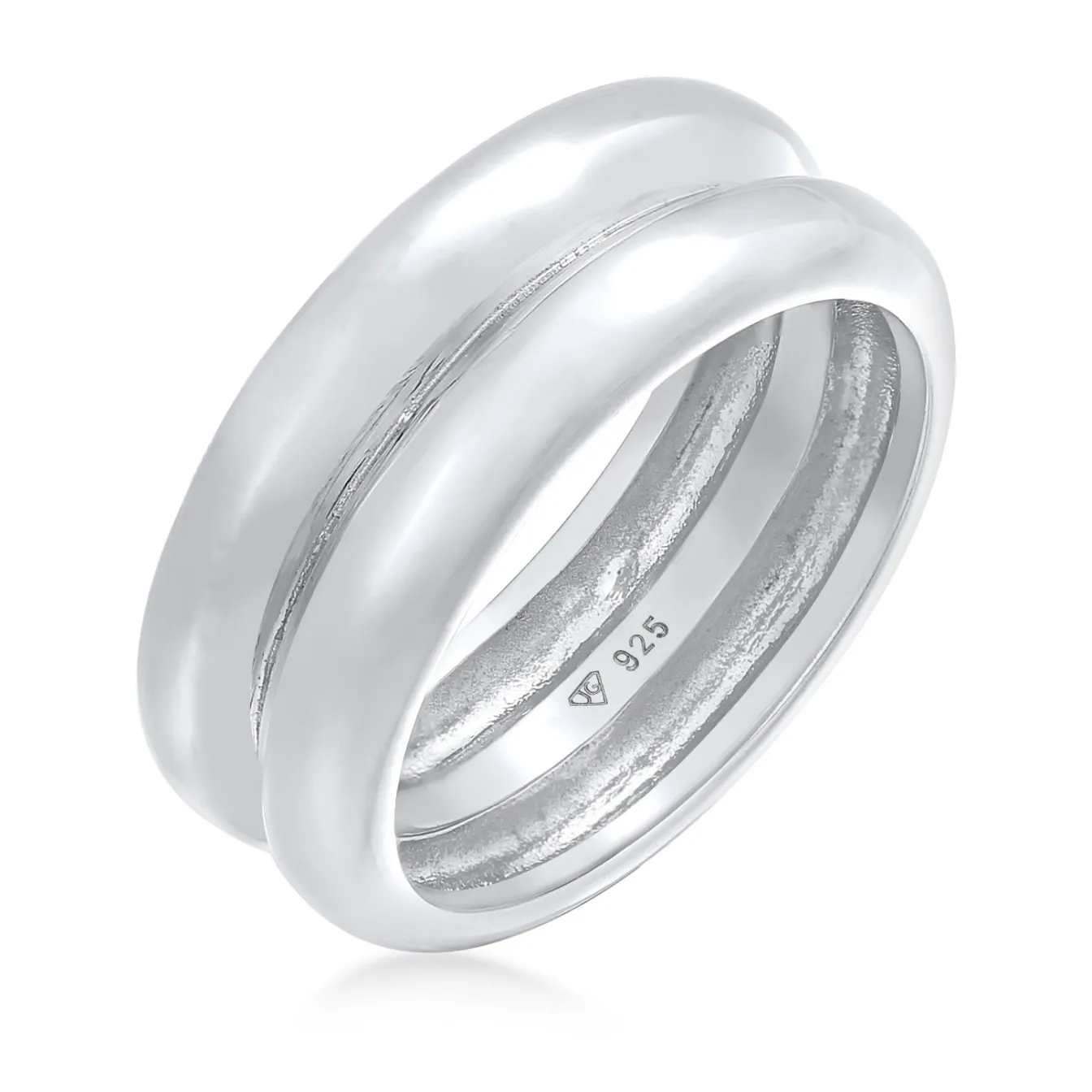 Elli "Bandring Gewölbt< Ringe|Silber