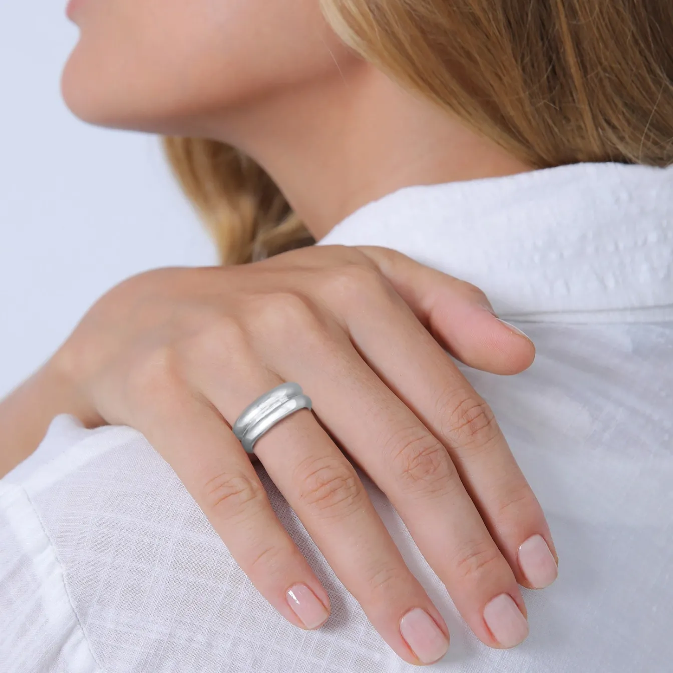 Elli "Bandring Gewölbt< Ringe|Silber