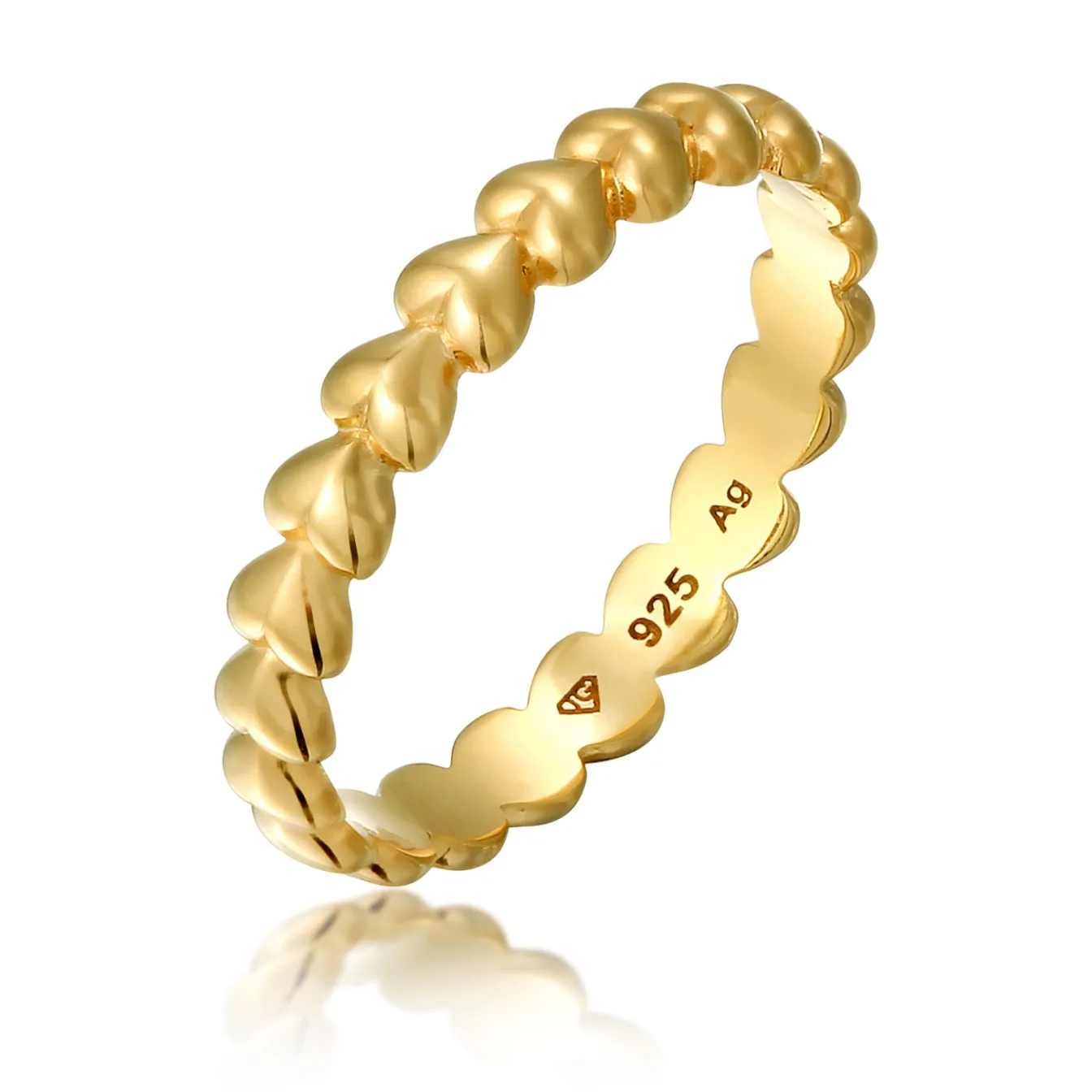Elli "Bandring Herz< Vergoldet|Symbol-schmuck