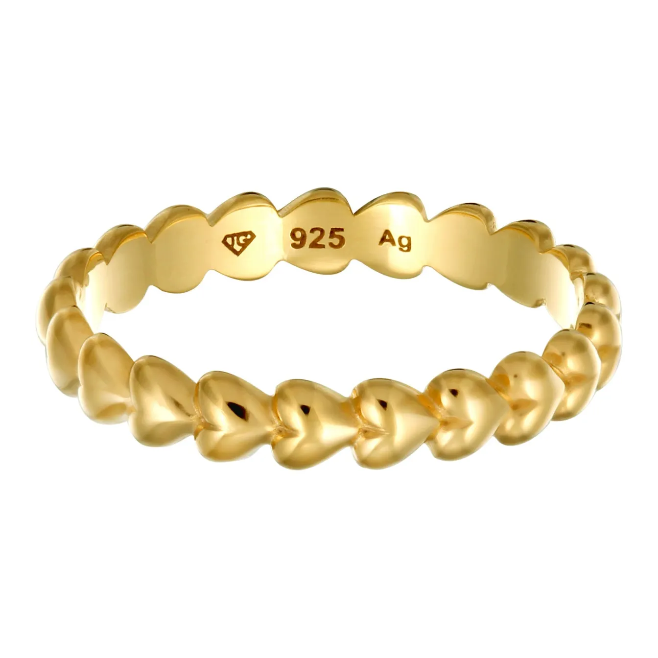 Elli "Bandring Herz< Vergoldet|Symbol-schmuck