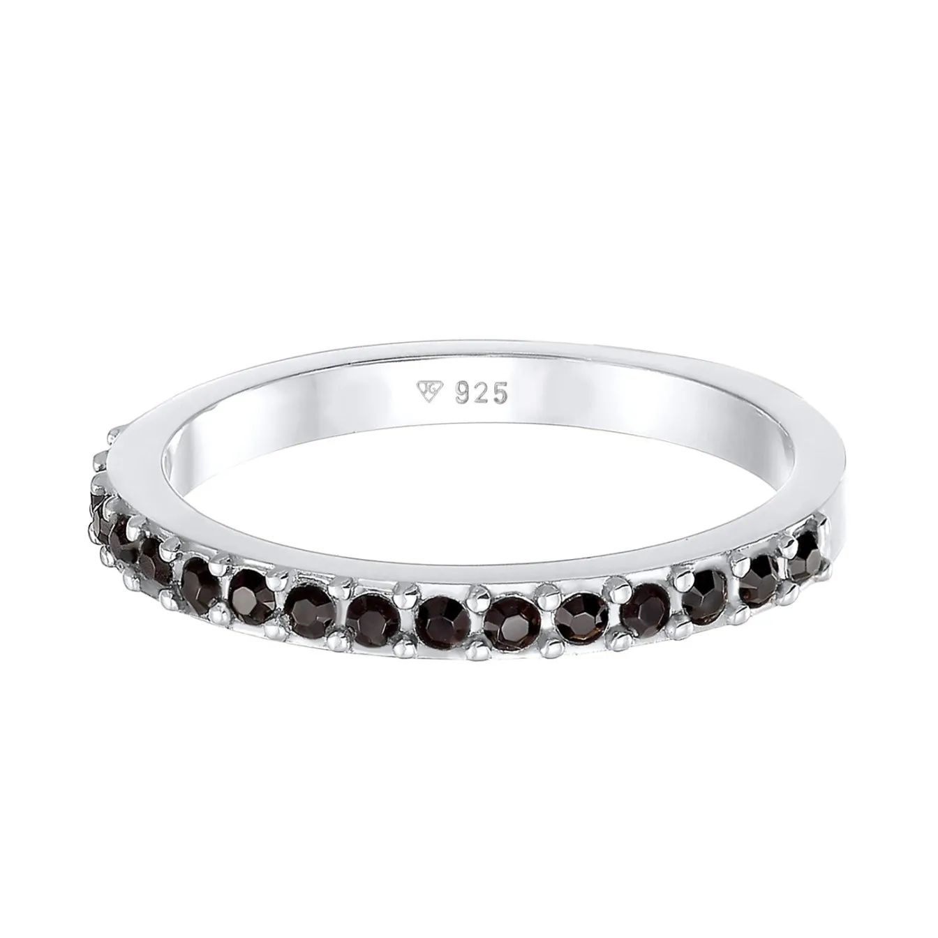 Elli "Bandring Memoire | Kristall (Schwarz)< Ringe|Silber