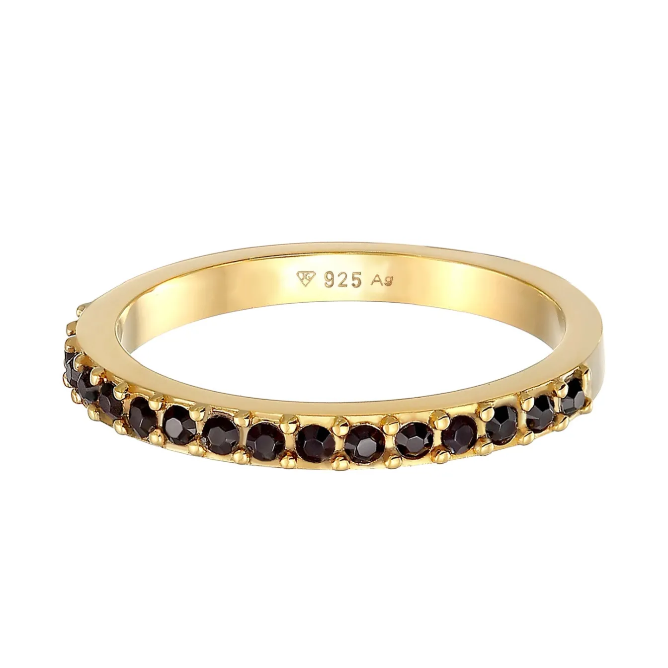 Elli "Bandring Memoire | Kristall (Schwarz)< Ringe|Silber