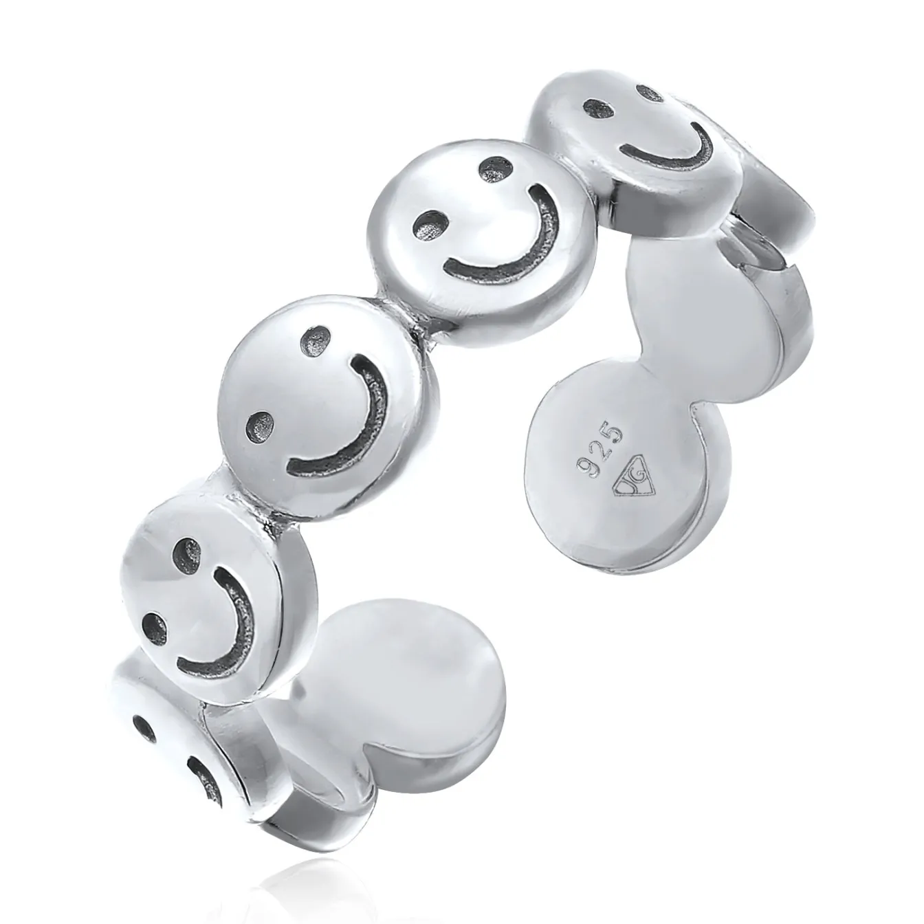 Elli "Bandring mit Smiling Face Offen< Ringe|Vergoldet