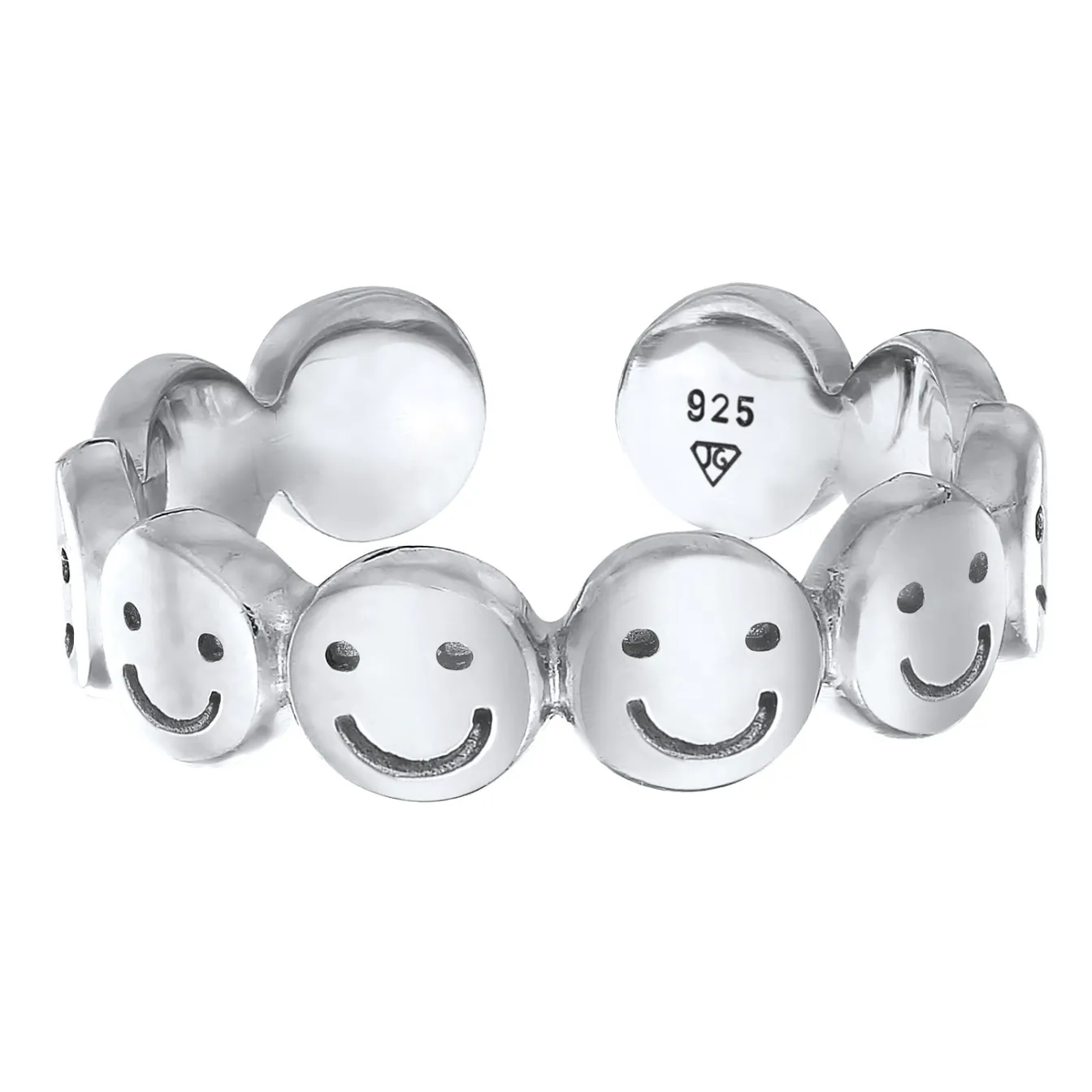 Elli "Bandring mit Smiling Face Offen< Ringe|Vergoldet