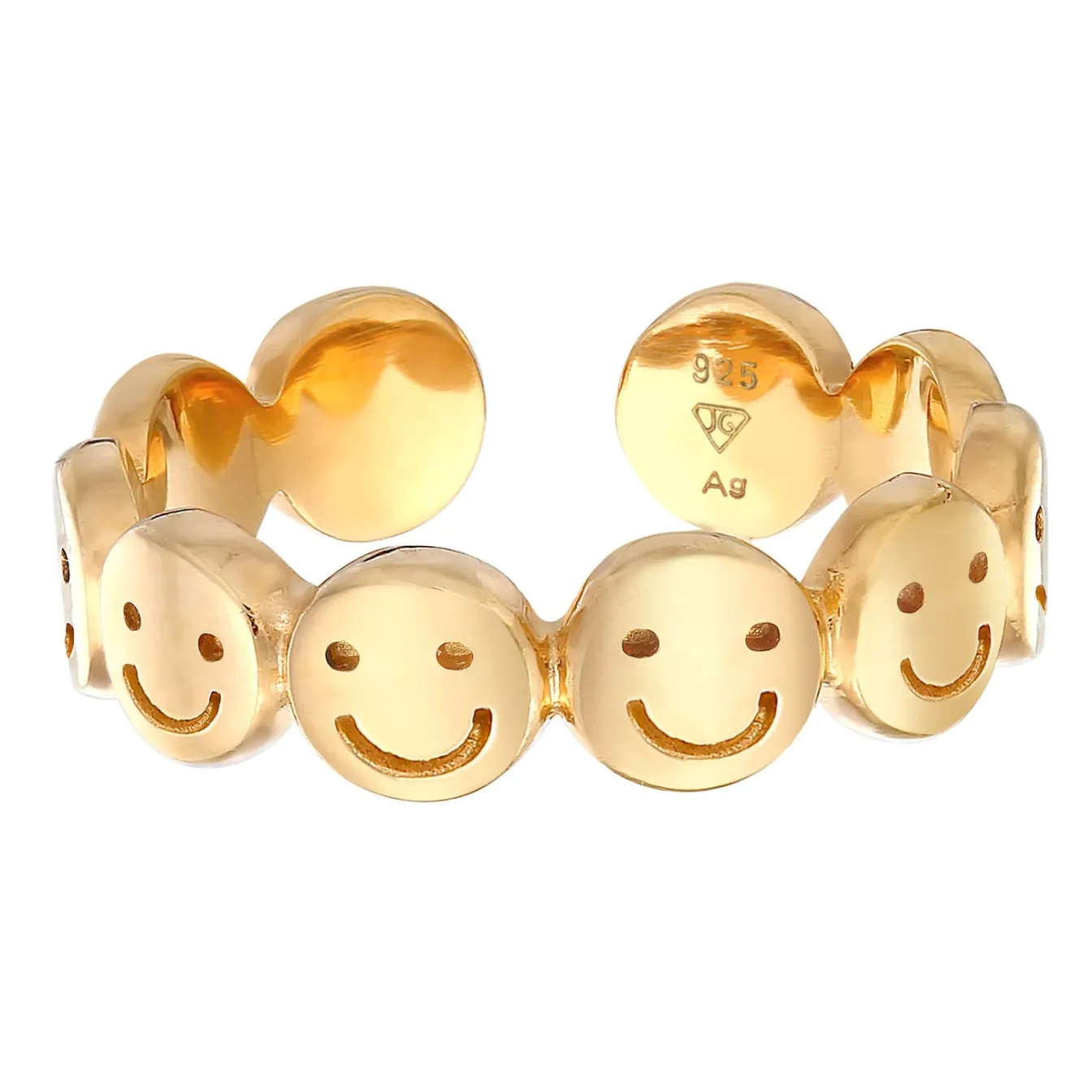 Elli "Bandring mit Smiling Face Offen< Ringe|Vergoldet