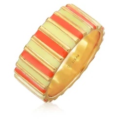 Elli "Bandring Rillen | Emaille (Orange)< Ringe