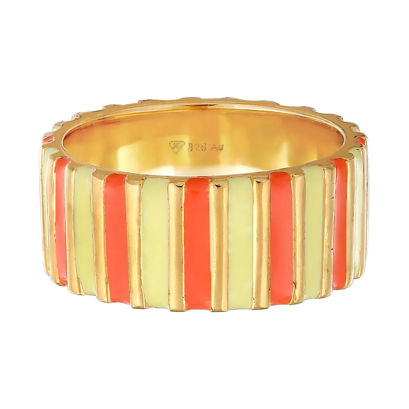 Elli "Bandring Rillen | Emaille (Orange)< Ringe