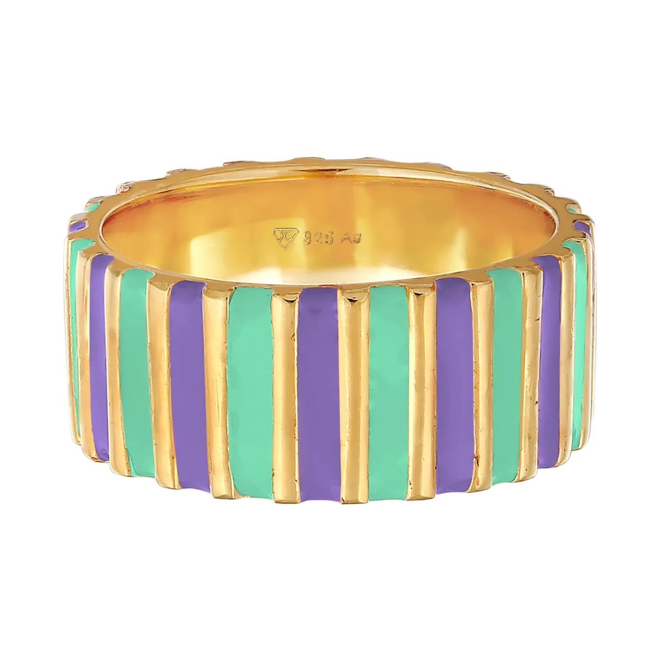 Elli "Bandring Rillen | Emaille (Orange)< Ringe