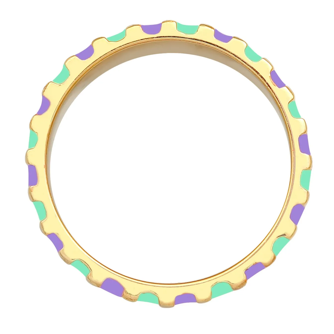 Elli "Bandring Rillen | Emaille (Orange)< Ringe