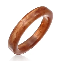 Elli "Bandring Schmal | Resin (Weiß-Braun)< Ringe