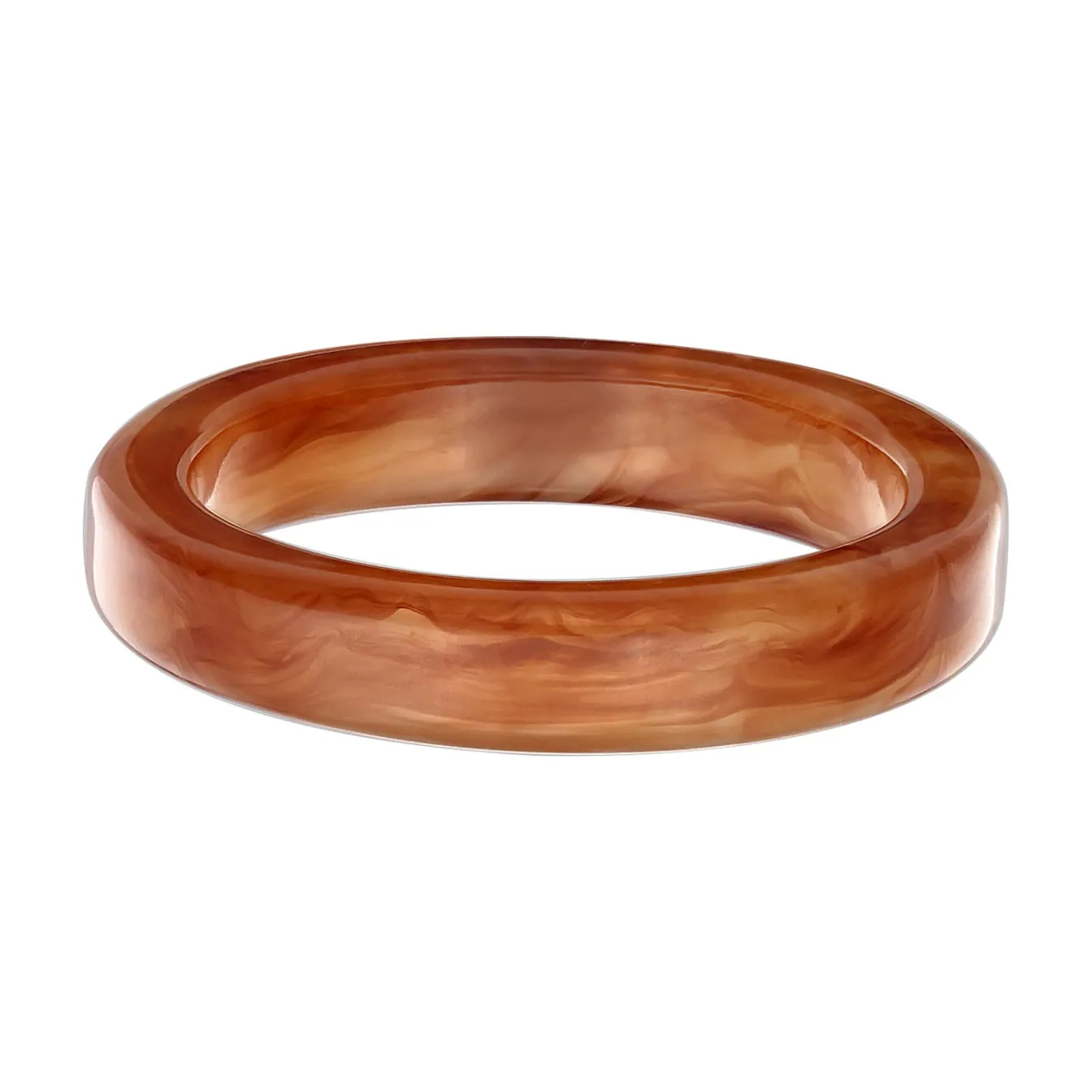 Elli "Bandring Schmal | Resin (Weiß-Braun)< Ringe