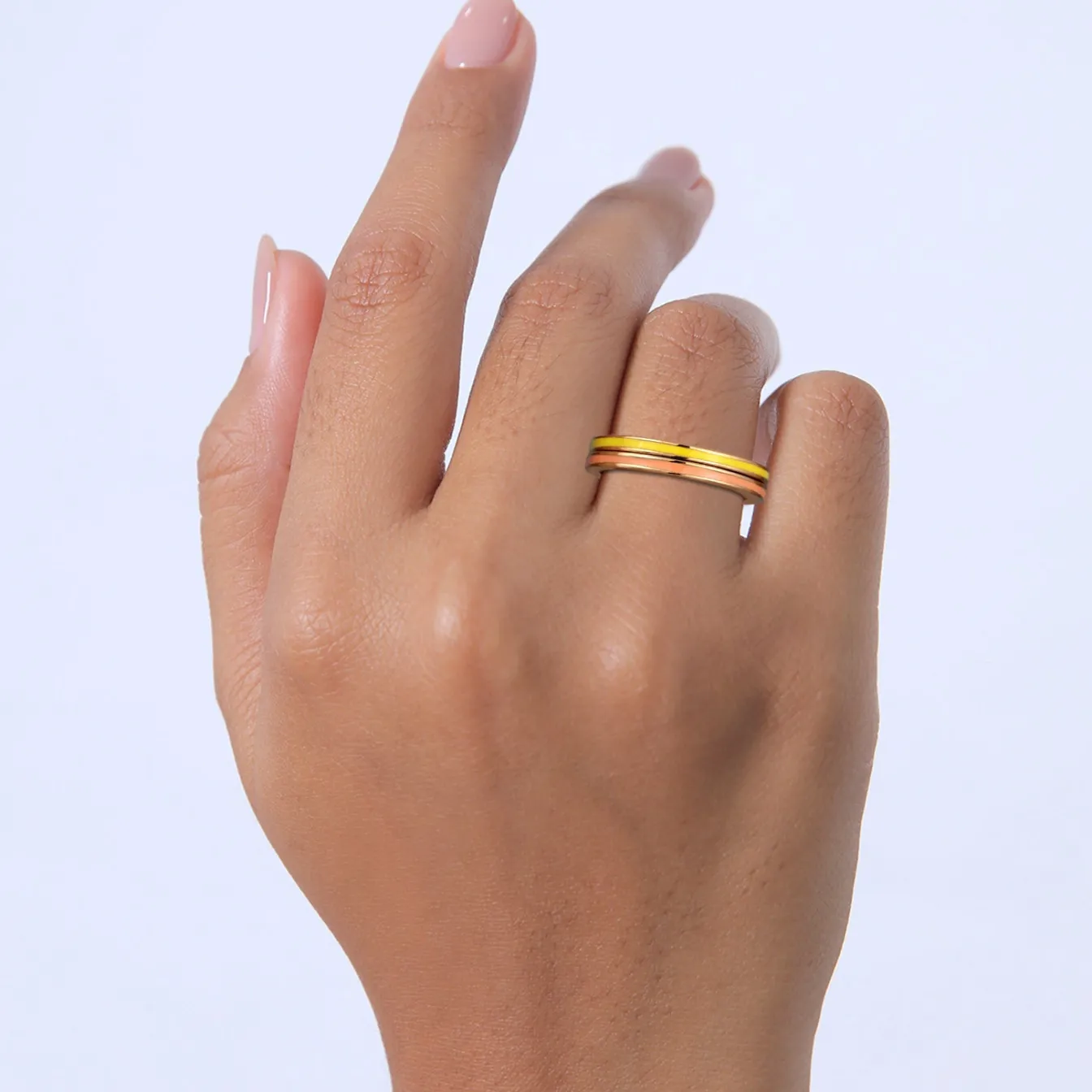 Elli "Bandring Set | Emaille< Ringe|Vergoldet