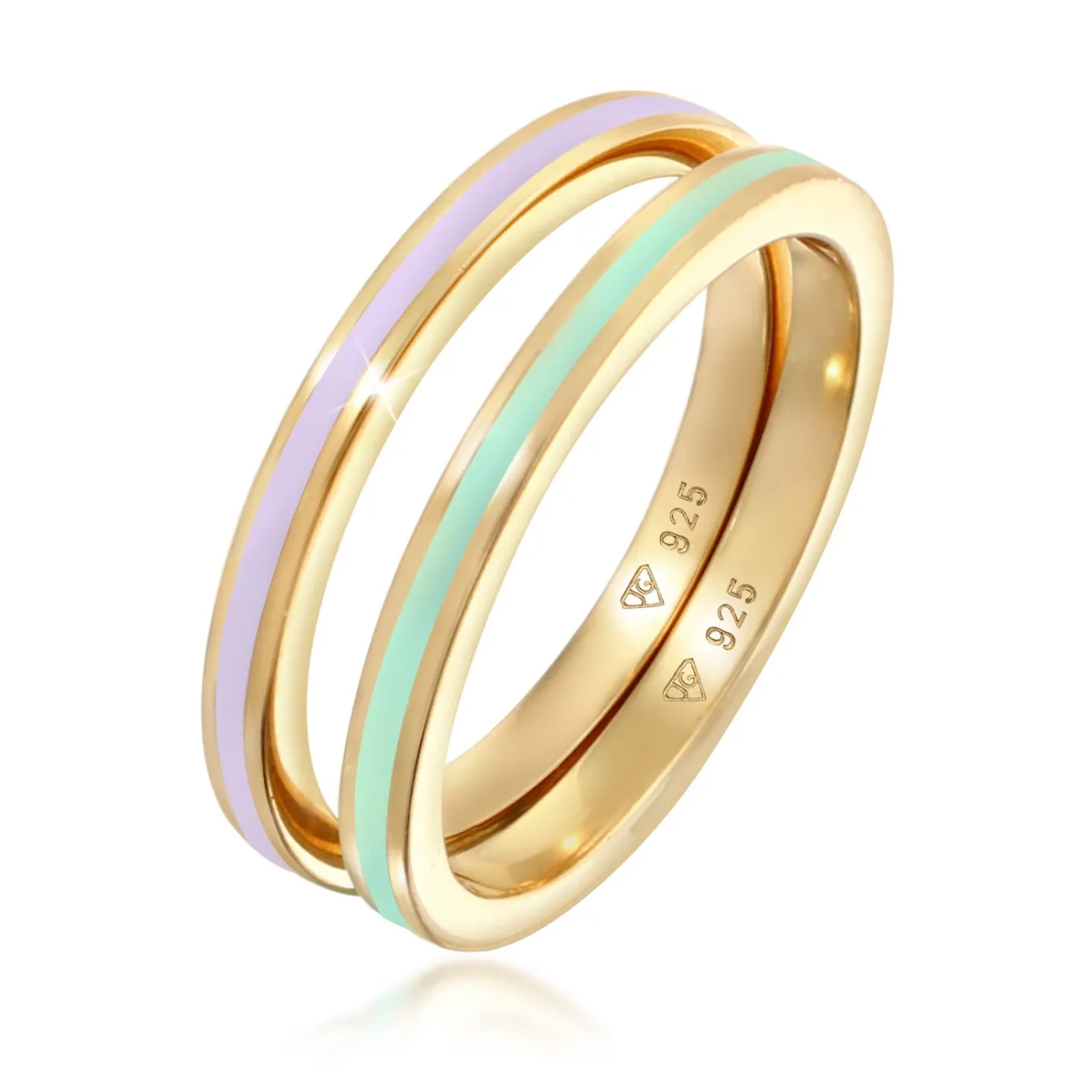 Elli "Bandring Set | Emaille< Ringe|Vergoldet