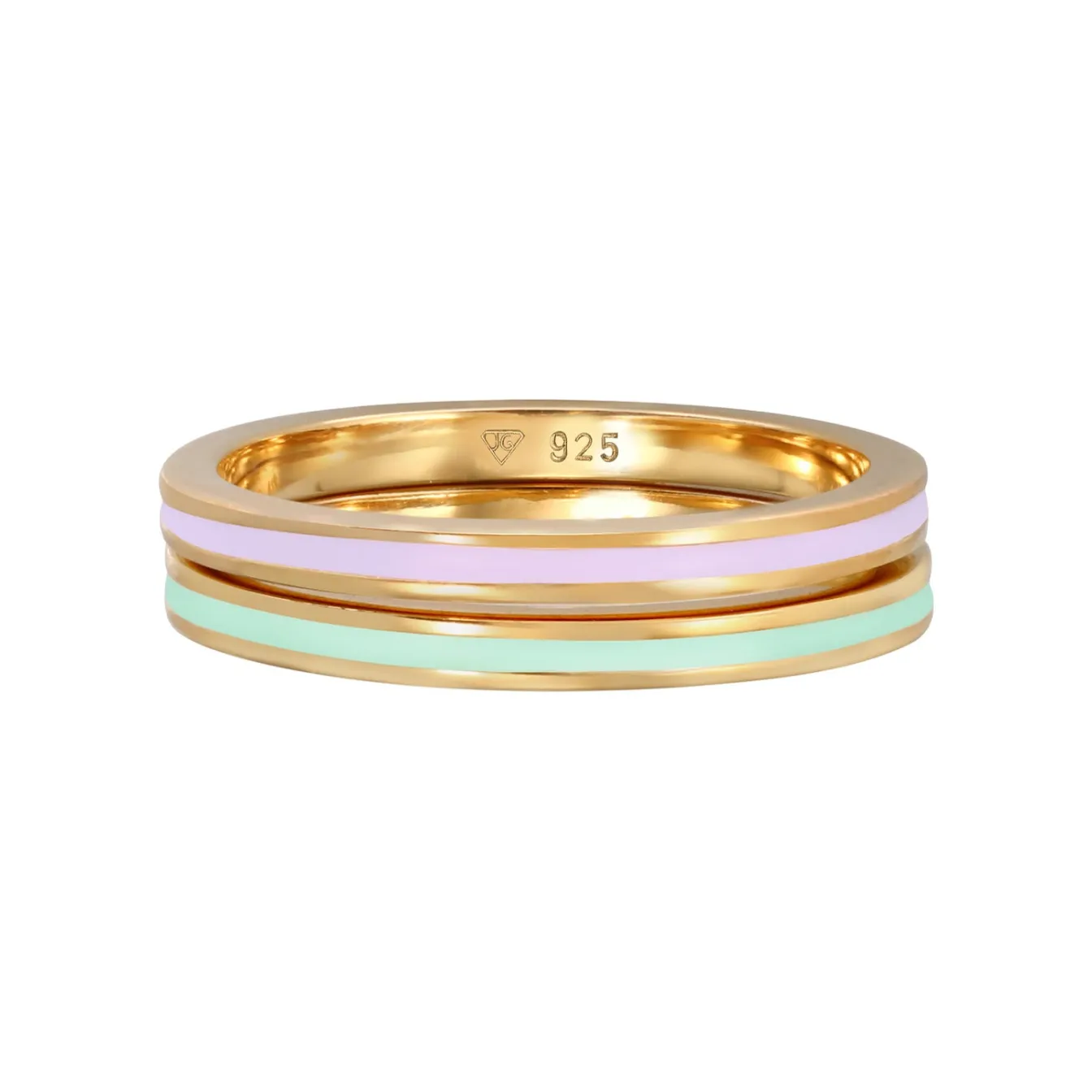 Elli "Bandring Set | Emaille< Ringe|Vergoldet