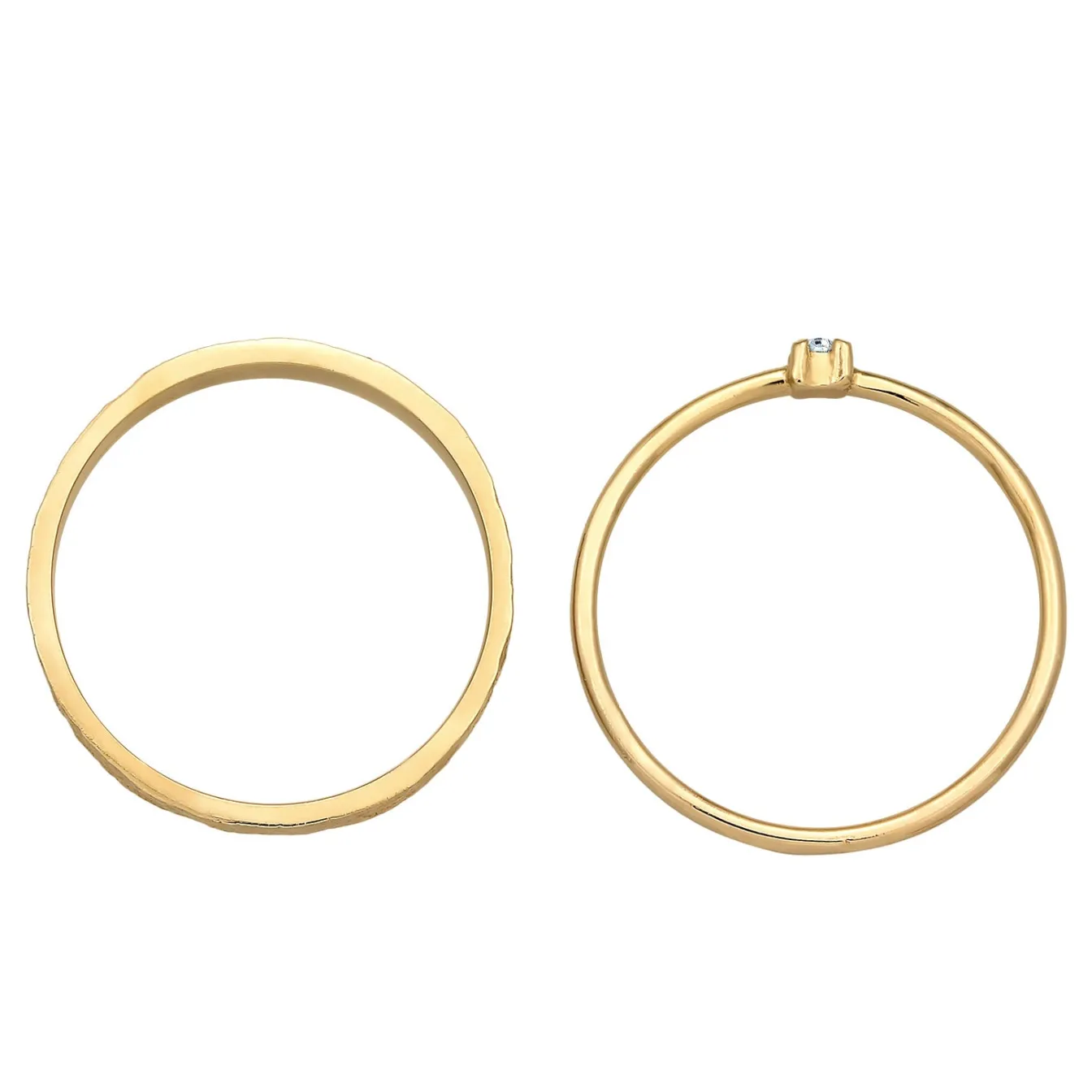 Elli "Bandring Set Solitär | Kristall (Weiß)< Roségold|Schmucksets