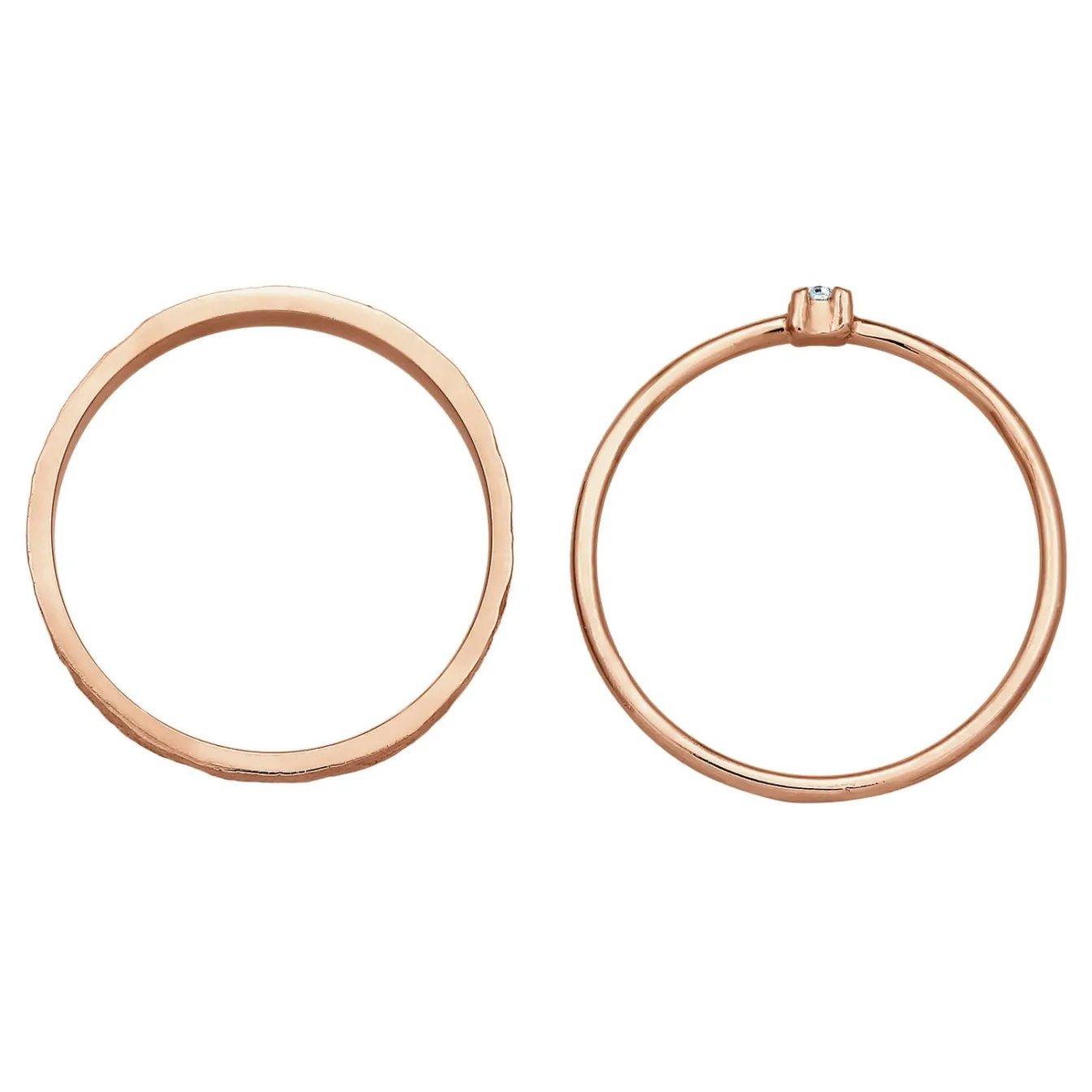 Elli "Bandring Set Solitär | Kristall (Weiß)< Roségold|Schmucksets