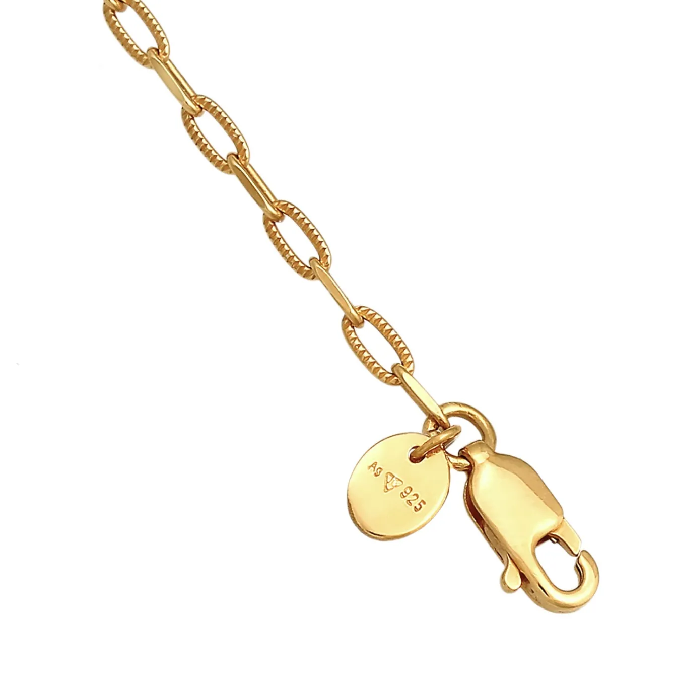 Elli "Barock Süßwasserperle Gliederkette 925 Silber< Vergoldet|Perlen