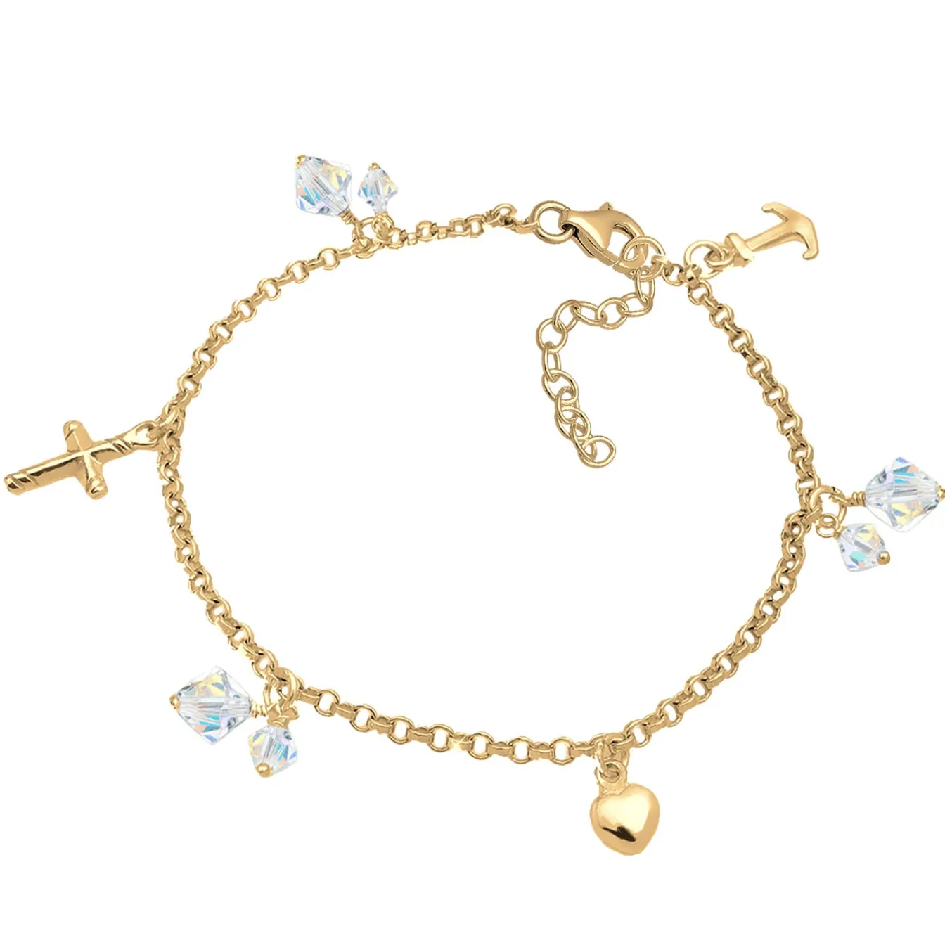 Elli "Bettelarmband Anker | Kristall ( Weiß )< Symbol-schmuck|Herz-schmuck