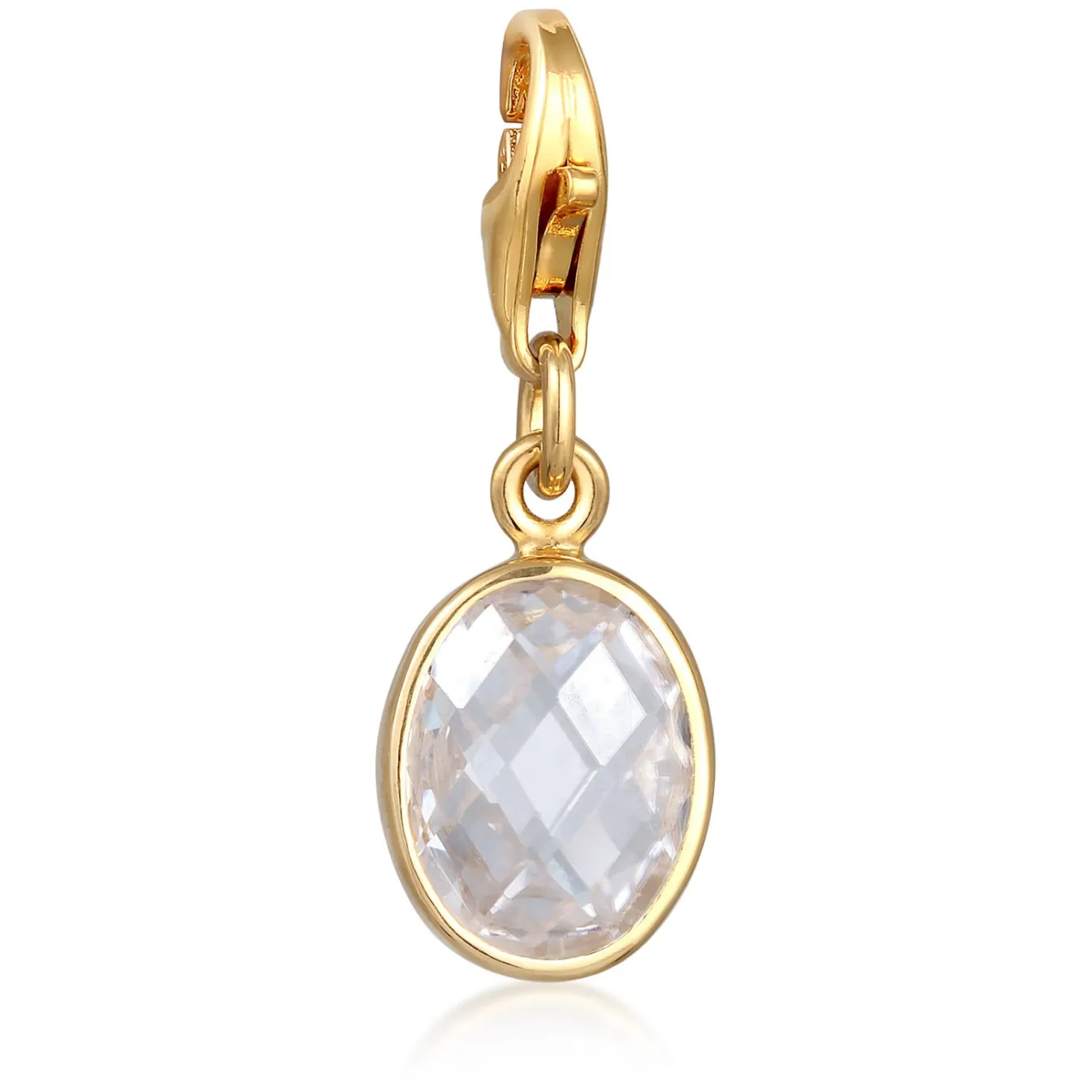 Elli "Charm | Zirkonia ( Weiß )< Vergoldet|Anhänger & Charms