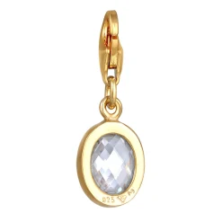 Elli "Charm | Zirkonia ( Weiß )< Vergoldet|Anhänger & Charms