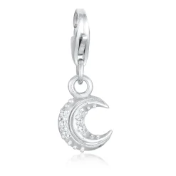 Elli "Charm Halbmond | Zirkonia (Weiß)< Symbol-schmuck|Anhänger & Charms