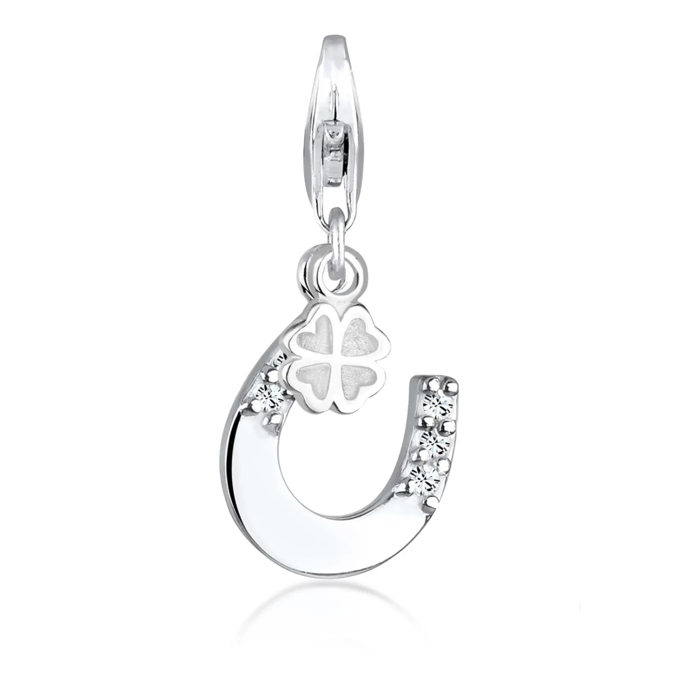 Elli "Charm Hufeisen | Kristall (Weiß)< Symbol-schmuck|Anhänger & Charms