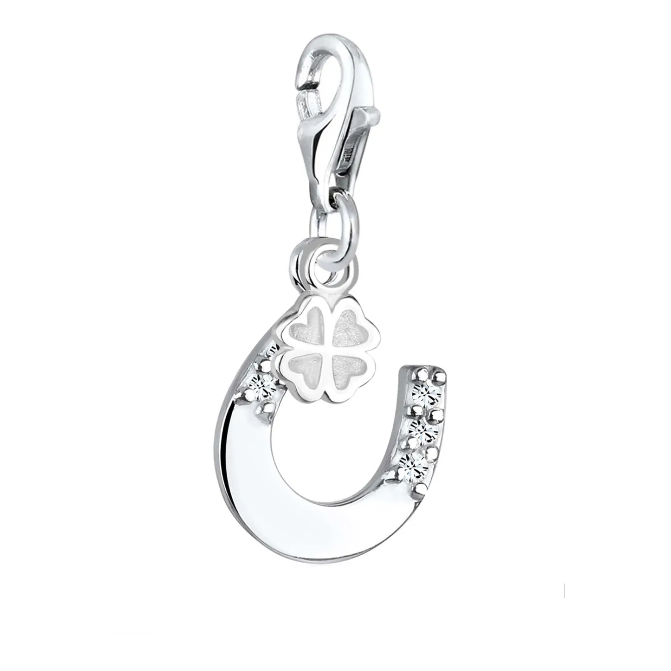 Elli "Charm Hufeisen | Kristall (Weiß)< Symbol-schmuck|Anhänger & Charms