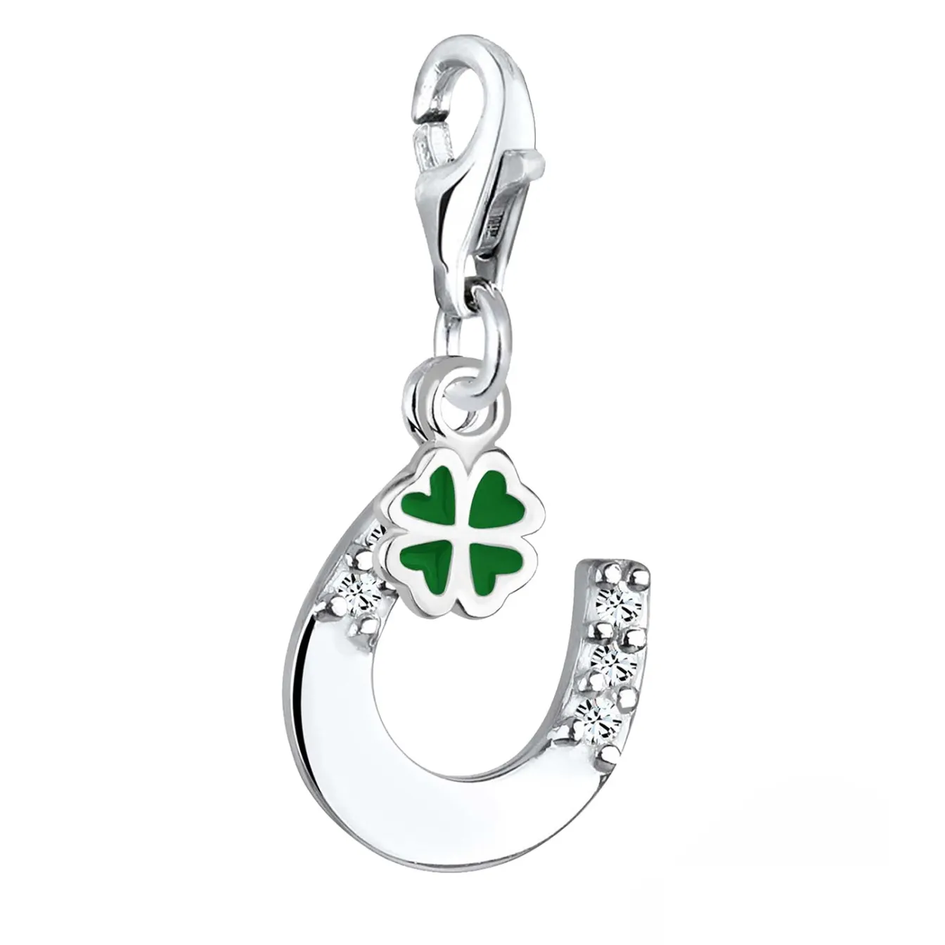 Elli "Charm Hufeisen | Kristall (Weiß)< Symbol-schmuck|Anhänger & Charms