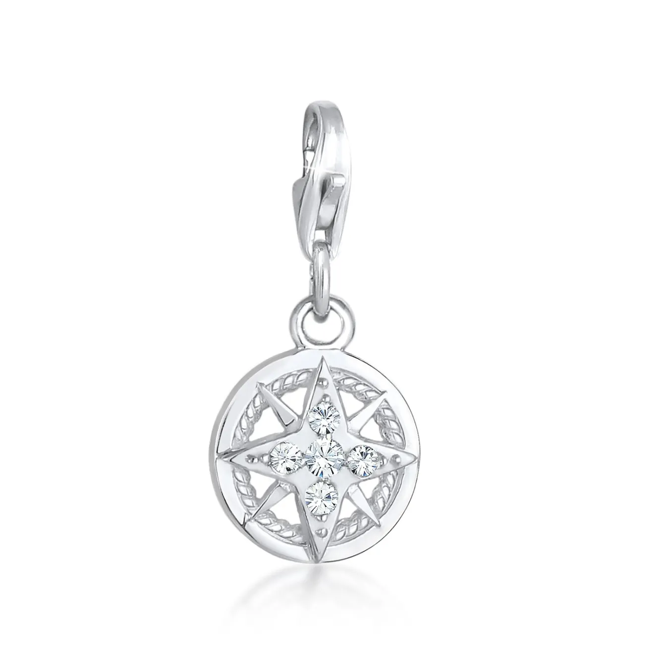 Elli "Charm Kompass | Kristall (Weiß)< Symbol-schmuck|Anhänger & Charms